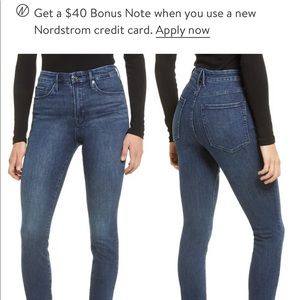 Good American Good Legs High Wasted Raw Hem Jeans